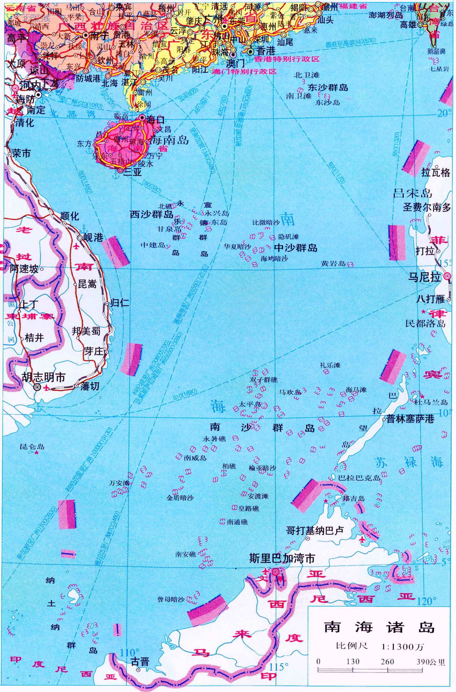 南海位置圖，揭示中國南海的地理概況及其重要性，南海地理概況與重要性揭秘，中國南海位置圖解析