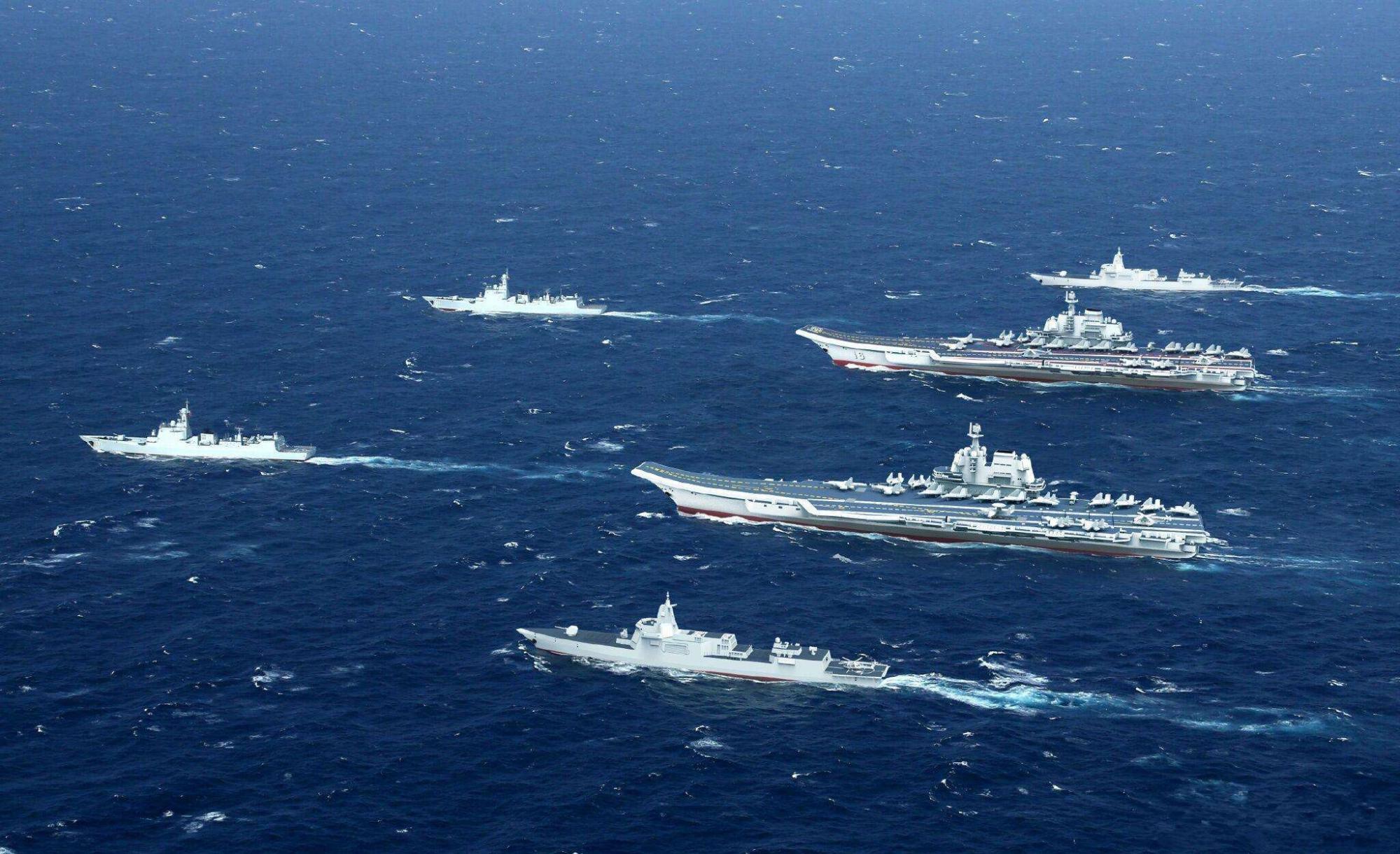 中國(guó)航母艦隊(duì)照片，揭示強(qiáng)大的海上力量，中國(guó)航母艦隊(duì)照片展示強(qiáng)大的海上力量實(shí)力